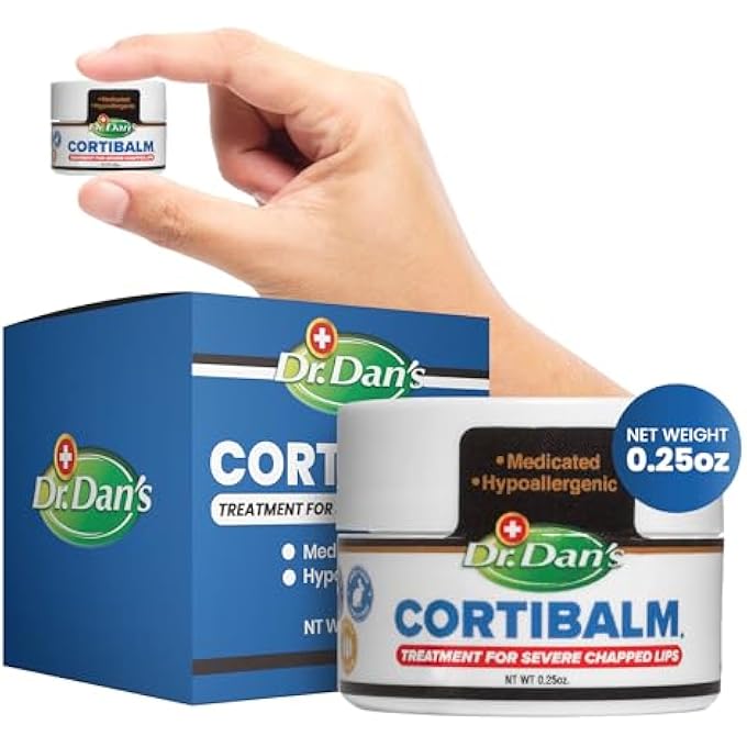 Dr. Dans CORTIBALM JAR - 1 PACK - FOR DRY CRACKED LIPS - HEALING LIP BALM JAR FOR SEVERELY CHAPPED LIPS - DESIGNED FOR MEN, WOMEN AND CHILDREN - - Image 1
